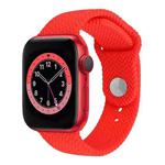 Woven Pattern Silicone Snap Watch Band For Apple Watch Series 7 41mm / 6 & SE & 5 & 4 40mm / 3 & 2 & 1 38mm(Red)