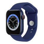 Woven Pattern Silicone Snap Watch Band For Apple Watch Series 7 41mm / 6 & SE & 5 & 4 40mm / 3 & 2 & 1 38mm(Blue)