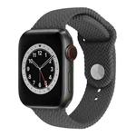 Woven Pattern Silicone Snap Watch Band For Apple Watch Series 7 41mm / 6 & SE & 5 & 4 40mm / 3 & 2 & 1 38mm(Charcoal)