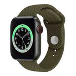 Woven Pattern Silicone Snap Watch Band For Apple Watch Ultra 49mm / Series 8&7 45mm / SE 2&6&SE&5&4 44mm / 3&2&1 42mm(Dark Olive Green)