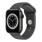 Woven Pattern Silicone Snap Watch Band For Apple Watch Ultra 49mm / Series 8&7 45mm / SE 2&6&SE&5&4 44mm / 3&2&1 42mm(Charcoal)