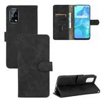 For OPPO Realme V5 / Realme Q2 Solid Color Skin Feel Magnetic Buckle Horizontal Flip Calf Texture PU Leather Case with Holder & Card Slots & Wallet(Black)
