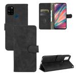 For Wiko View5 Plus Solid Color Skin Feel Magnetic Buckle Horizontal Flip Calf Texture PU Leather Case with Holder & Card Slots & Wallet(Black)