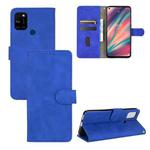 For Wiko View5 Plus Solid Color Skin Feel Magnetic Buckle Horizontal Flip Calf Texture PU Leather Case with Holder & Card Slots & Wallet(Blue)