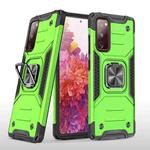 For Samsung Galaxy S20 FE Magnetic Armor Shockproof TPU + PC Case with Metal Ring Holder(Green)