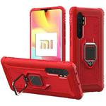 For Xiaomi Mi Note 10 Lite Carbon Fiber Protective Case with 360 Degree Rotating Ring Holder(Red)
