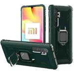 For Xiaomi Mi Note 10 Lite Carbon Fiber Protective Case with 360 Degree Rotating Ring Holder(Green)