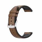 20mm Silicone Leather Watch Band for Huawei Watch GT 2 42mm(Brown)