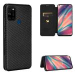 For Wiko View5 Plus Carbon Fiber Texture Horizontal Flip TPU + PC + PU Leather Case with Card Slot(Black)