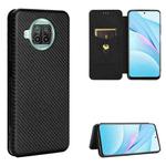 For Xiaomi Mi 10T Lite Carbon Fiber Texture Horizontal Flip TPU + PC + PU Leather Case with Card Slot(Black)