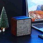 Q4 Wooden Fabric Bluetooth Speaker, Support TF Card & 3.5mm AUX(Walnut)