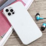 For iPhone 12 Pro Max Carbon Fiber Texture PP Protective Case(White)
