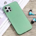For iPhone 12 Pro Max Carbon Fiber Texture PP Protective Case(Green)