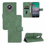 For Nokia 3.4 Solid Color Skin Feel Magnetic Buckle Horizontal Flip Calf Texture PU Leather Case with Holder & Card Slots & Wallet(Green)