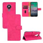 For Nokia 3.4 Solid Color Skin Feel Magnetic Buckle Horizontal Flip Calf Texture PU Leather Case with Holder & Card Slots & Wallet(Rose Red)