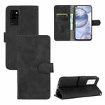 For Oukitel C21 / C21 Pro Solid Color Skin Feel Magnetic Buckle Horizontal Flip Calf Texture PU Leather Case with Holder & Card Slots & Wallet(Black)
