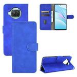 For Xiaomi Mi 10T Lite 5G Solid Color Skin Feel Magnetic Buckle Horizontal Flip Calf Texture PU Leather Case with Holder & Card Slots & Wallet(Blue)