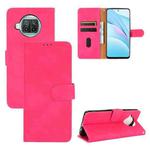 For Xiaomi Mi 10T Lite 5G Solid Color Skin Feel Magnetic Buckle Horizontal Flip Calf Texture PU Leather Case with Holder & Card Slots & Wallet(Rose Red)