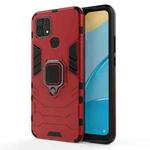 For OPPO A15 PC + TPU Shockproof Protective Case with Magnetic Ring Holder(Red)