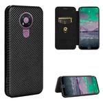 For Nokia 3.4 Carbon Fiber Texture Horizontal Flip TPU + PC + PU Leather Case with Card Slot(Black)