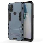 For OnePlus Nord N10 5G Shockproof PC + TPU Protective Case with Hidden Holder(Navy Blue)