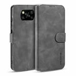 For Xiaomi Poco X3 NFC DG.MING Retro Oil Side Horizontal Flip Case with Holder & Card Slots & Wallet(Grey)