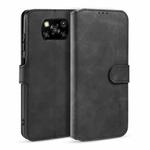 For Xiaomi Poco X3 NFC DG.MING Retro Oil Side Horizontal Flip Case with Holder & Card Slots & Wallet(Black)