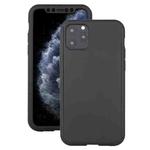 For iPhone 12 / 12 Pro Shockproof PC Full Coverage Protective Case with Tempered Glass Film(Black)