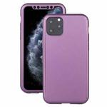 For iPhone 12 / 12 Pro Shockproof PC Full Coverage Protective Case with Tempered Glass Film(Purple)