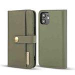 DG.MING Lambskin Detachable Horizontal Flip Magnetic Case For iPhone 12 mini(Green)