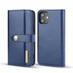 DG.MING Lambskin Detachable Horizontal Flip Magnetic Case For iPhone 12 mini(Blue)