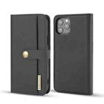 DG.MING Lambskin Detachable Horizontal Flip Magnetic Case For iPhone 12 / 12 Pro(Black)