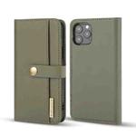 DG.MING Lambskin Detachable Horizontal Flip Magnetic Case For iPhone 12 / 12 Pro(Green)