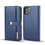 DG.MING Lambskin Detachable Horizontal Flip Magnetic Case For iPhone 12 / 12 Pro(Blue)