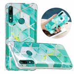 For Huawei P Smart Z Flat Plating Splicing Gilding Protective Case(Green Glitter Color Matching)