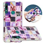 For Huawei P Smart Z Flat Plating Splicing Gilding Protective Case(Square Color Matching)