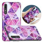 For Huawei P20 Flat Plating Splicing Gilding Protective Case(Rose Red Purple Color Matching)