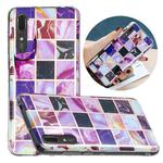 For Huawei P20 Flat Plating Splicing Gilding Protective Case(Square Color Matching)