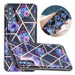 For Huawei P20 Pro Flat Plating Splicing Gilding Protective Case(Black Background Flower Matching Color)