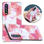 For Huawei P30 Flat Plating Splicing Gilding Protective Case(Cherry Glitter Color Matching)