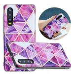 For Huawei P30 Flat Plating Splicing Gilding Protective Case(Rose Red Purple Color Matching)