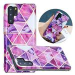 For Huawei P30 Pro Flat Plating Splicing Gilding Protective Case(Rose Red Purple Color Matching)