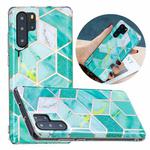For Huawei P30 Pro Flat Plating Splicing Gilding Protective Case(Green Glitter Color Matching)