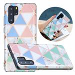 For Huawei P30 Pro Flat Plating Splicing Gilding Protective Case(Blue White Green Pink Color Matching)