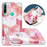 For Huawei P40 Lite E Flat Plating Splicing Gilding Protective Case(Cherry Glitter Color Matching)