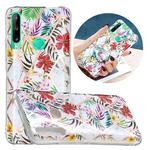 For Huawei P40 Lite E Flat Plating Splicing Gilding Protective Case(Tropical Rainforest Color Matching)
