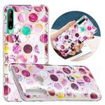 For Huawei P40 Lite E Flat Plating Splicing Gilding Protective Case(Round Color Matching)