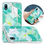 For Huawei Y5 (2019) Flat Plating Splicing Gilding Protective Case(Green Glitter Color Matching)