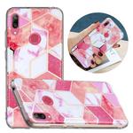 For Huawei Y7 (2019) Flat Plating Splicing Gilding Protective Case(Cherry Glitter Color Matching)