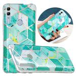 For Huawei Honor 10 Lite Flat Plating Splicing Gilding Protective Case(Green Glitter Color Matching)